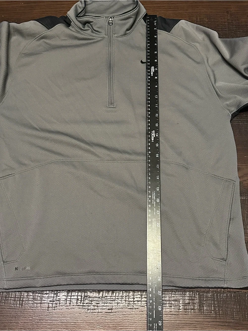 Nike Vintage Grey And Black Quarter Zip Pullover sweatshirt Size Large Vtg Retro